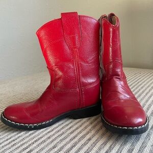 Old West Kids Bright Red Boots